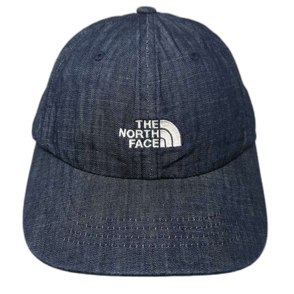 The North Face Baseball Cap Blue One Size Denim 1966 Logo Slideback Buckle Hat